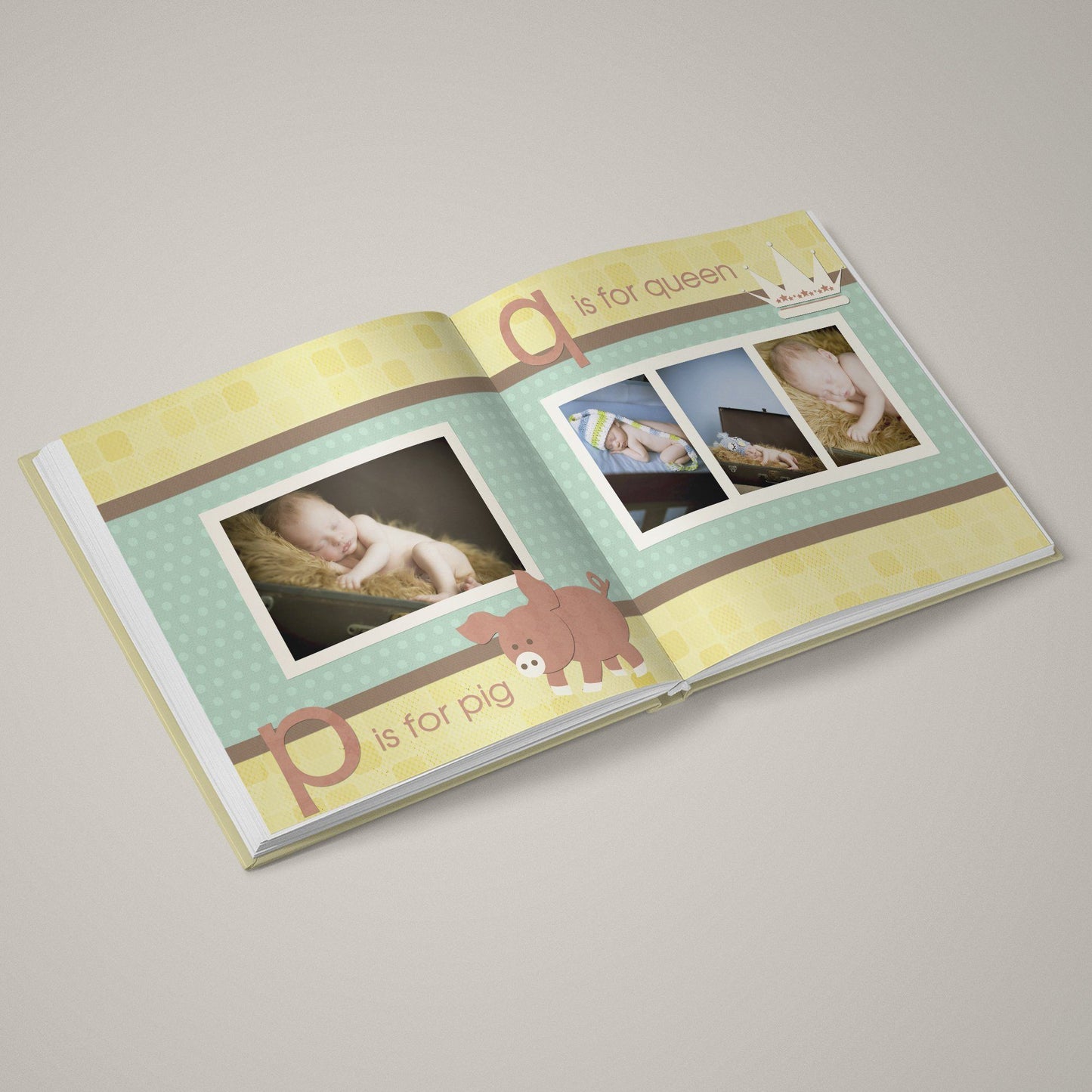 A Is For Apple - 12x12 - Album Spreads-Photoshop Template - Graphic Authority