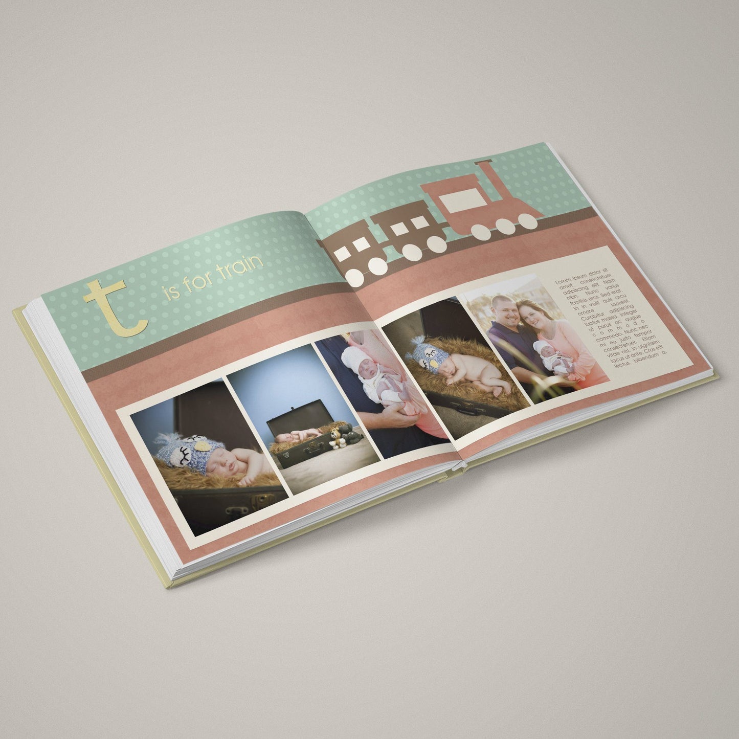 A Is For Apple - 12x12 - Album Spreads-Photoshop Template - Graphic Authority