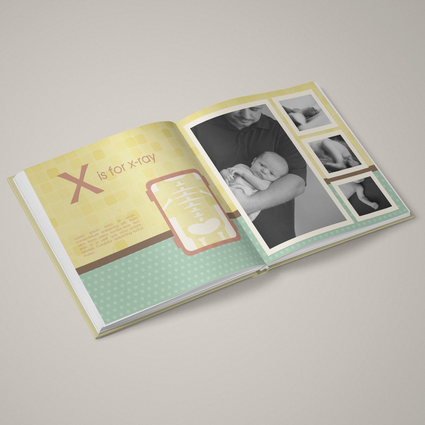 A Is For Apple - 12x12 - Album Spreads-Photoshop Template - Graphic Authority