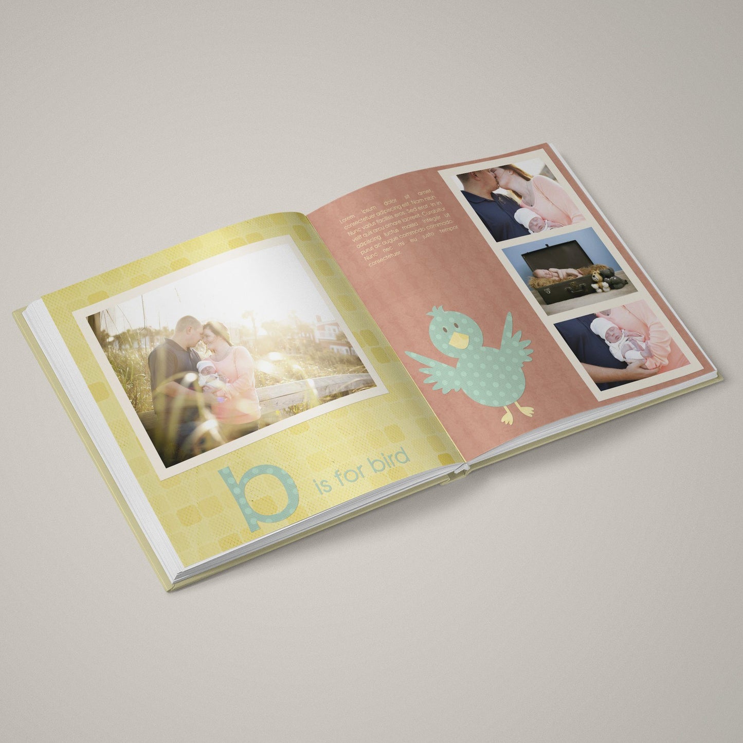 A Is For Apple - 12x12 - Album Spreads-Photoshop Template - Graphic Authority