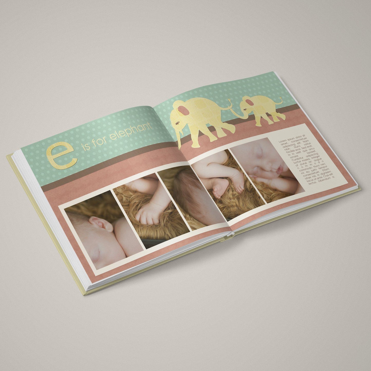 A Is For Apple - 12x12 - Album Spreads-Photoshop Template - Graphic Authority