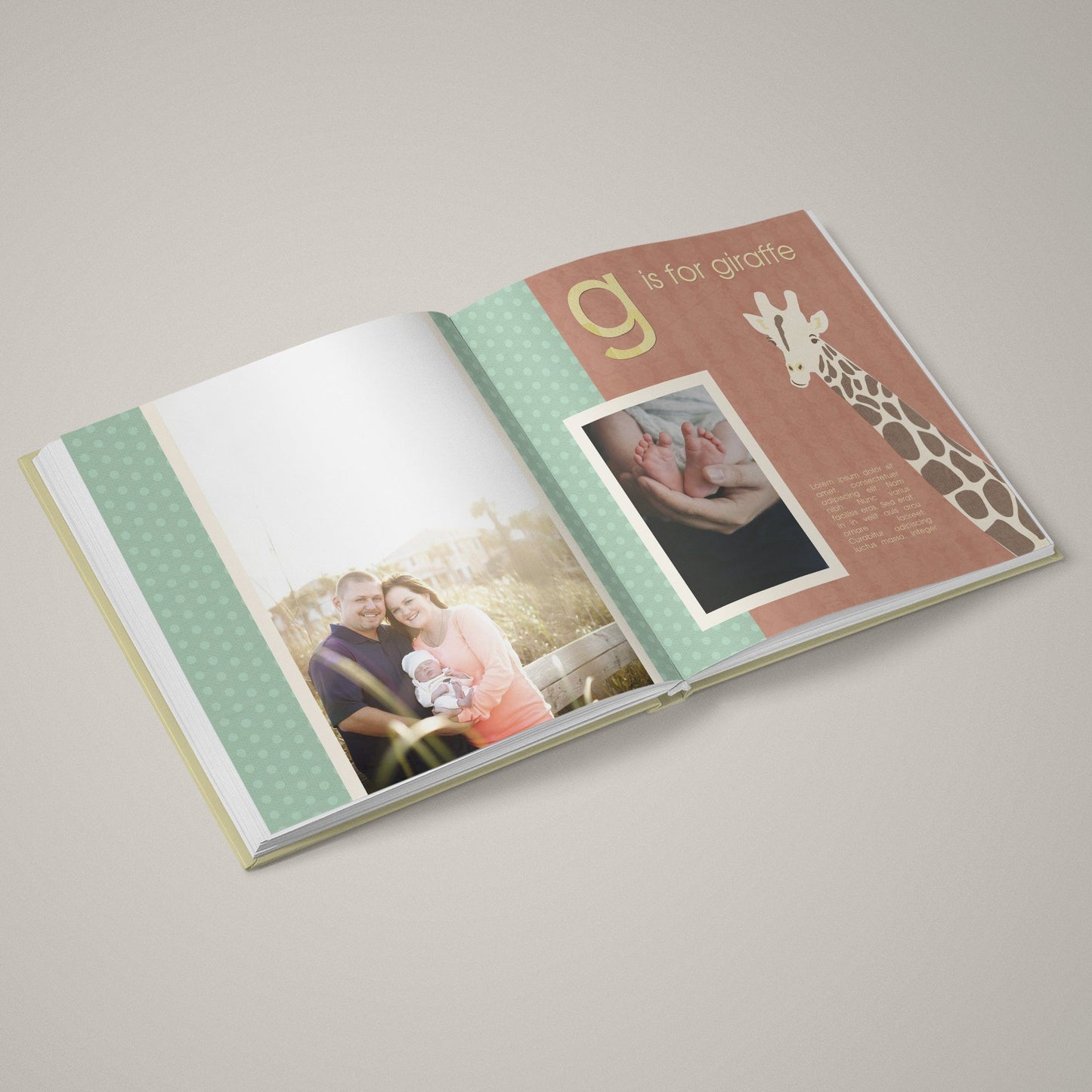 A Is For Apple - 12x12 - Album Spreads-Photoshop Template - Graphic Authority