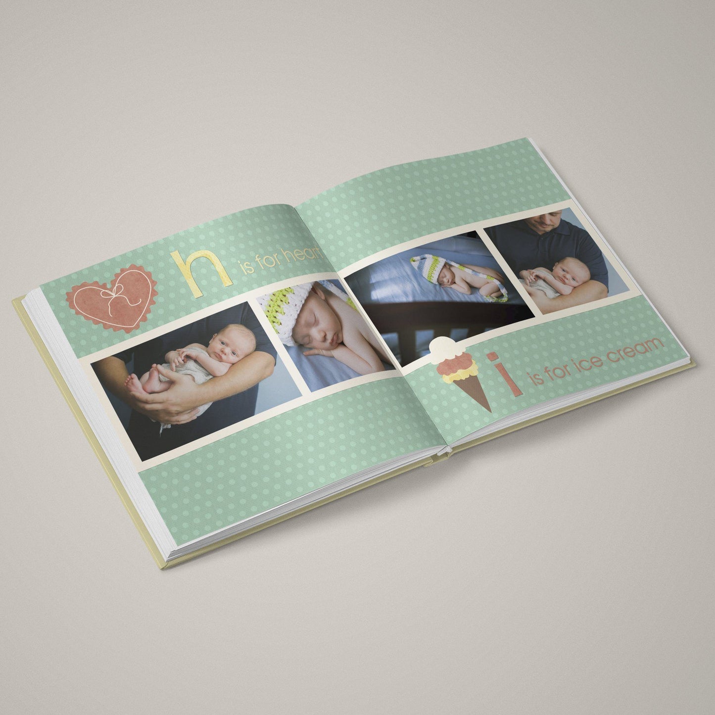 A Is For Apple - 12x12 - Album Spreads-Photoshop Template - Graphic Authority