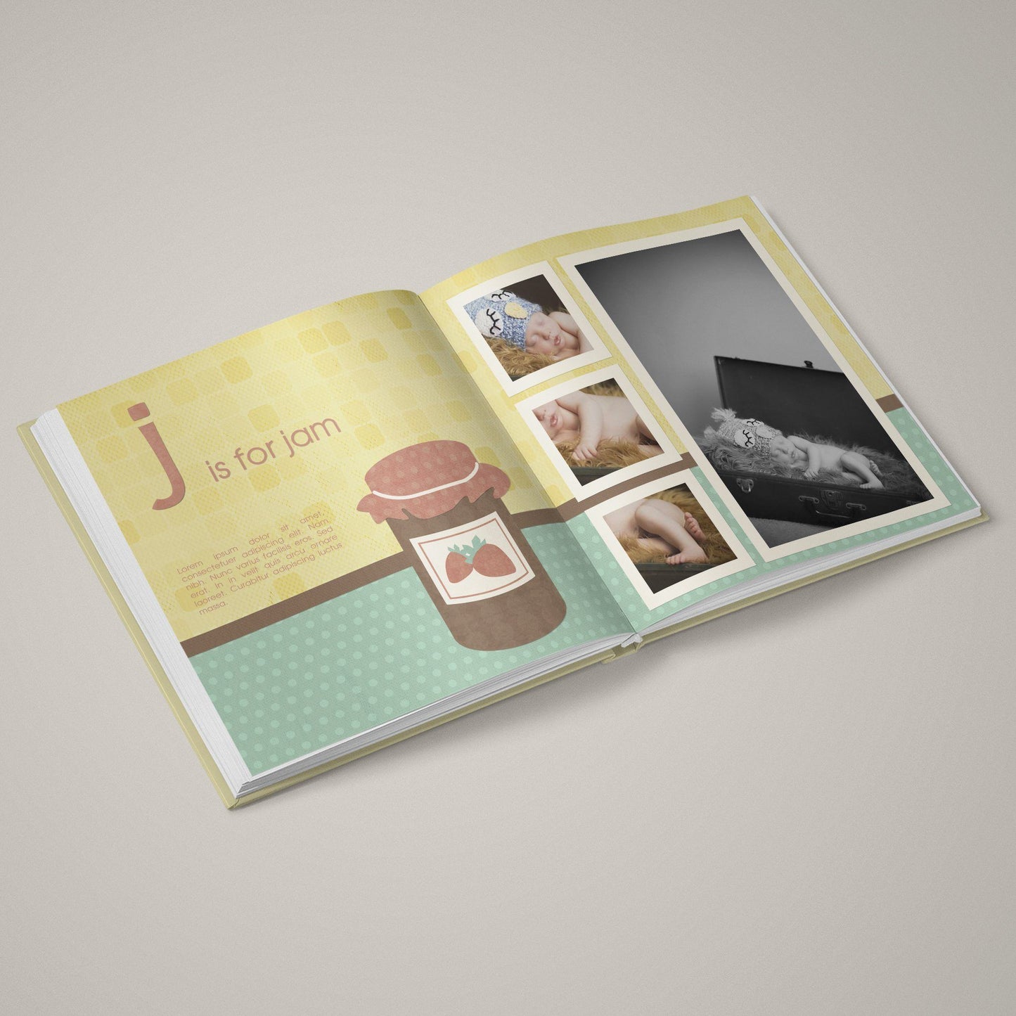 A Is For Apple - 12x12 - Album Spreads-Photoshop Template - Graphic Authority