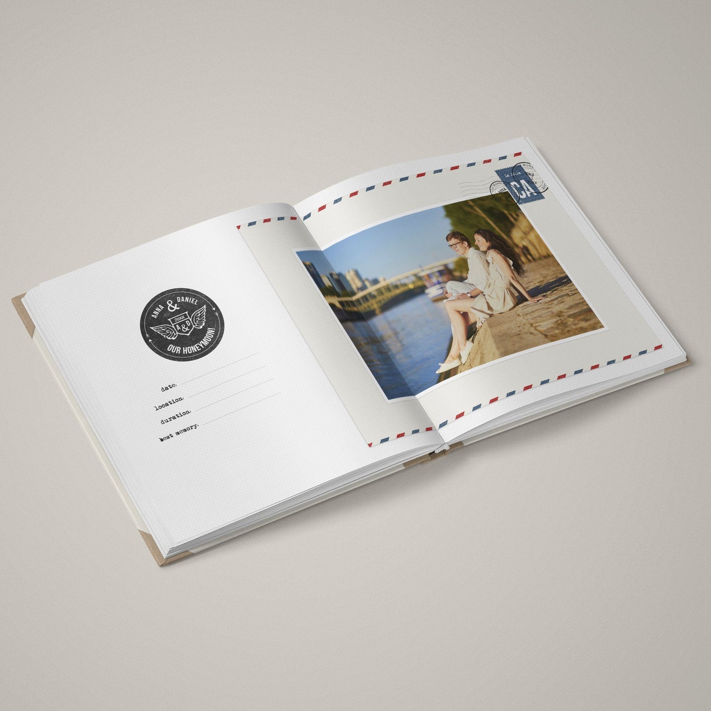 Amore Postale - 12x24 - Album Spreads-Photoshop Template - Graphic Authority