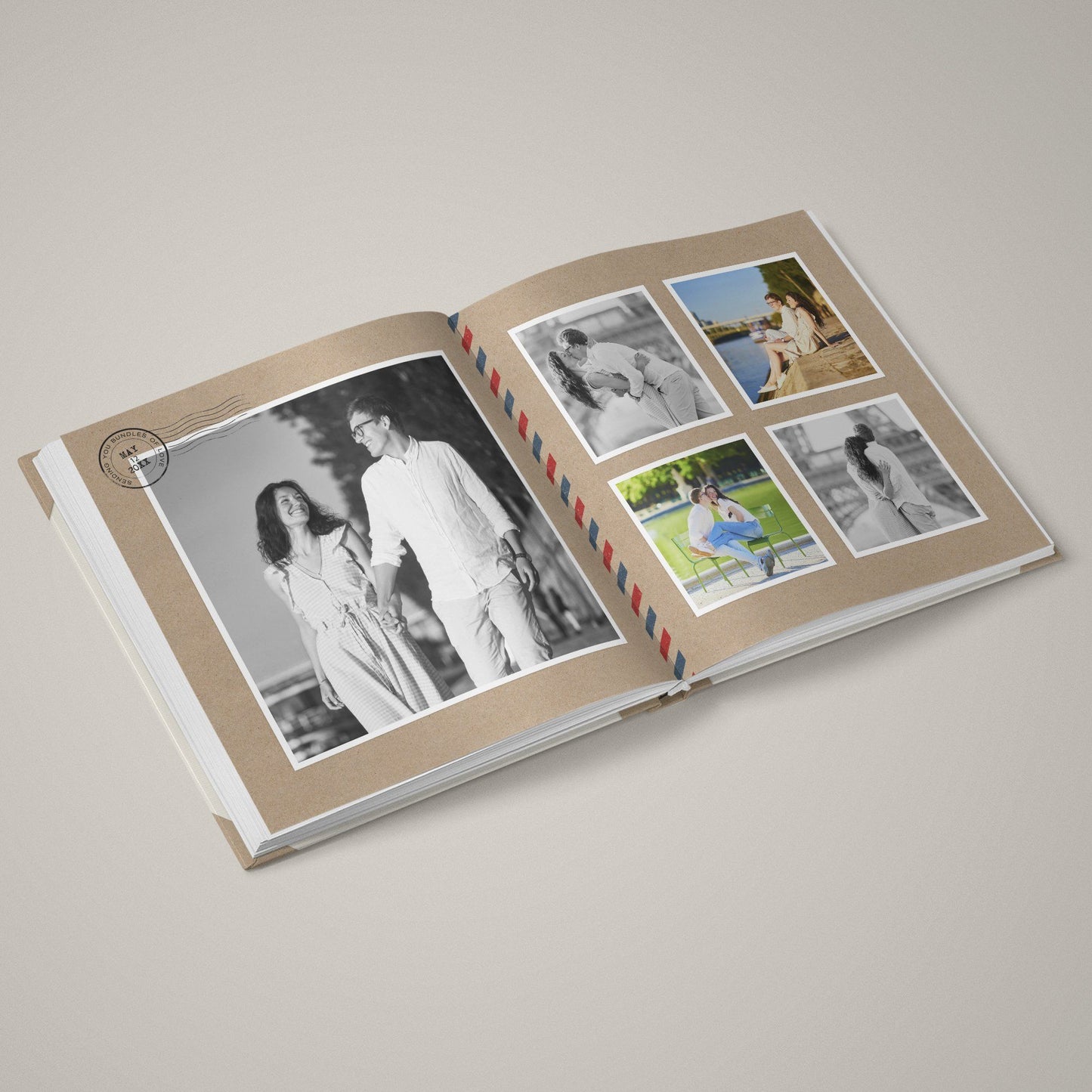 Amore Postale - 12x24 - Album Spreads-Photoshop Template - Graphic Authority