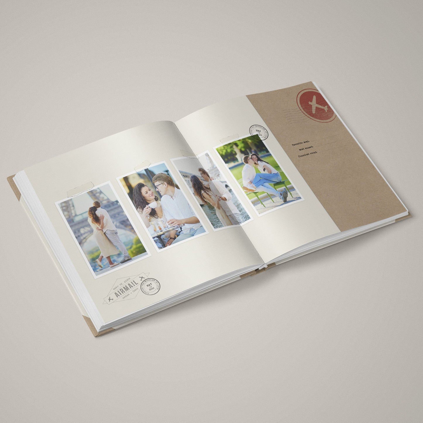 Amore Postale - 12x24 - Album Spreads-Photoshop Template - Graphic Authority