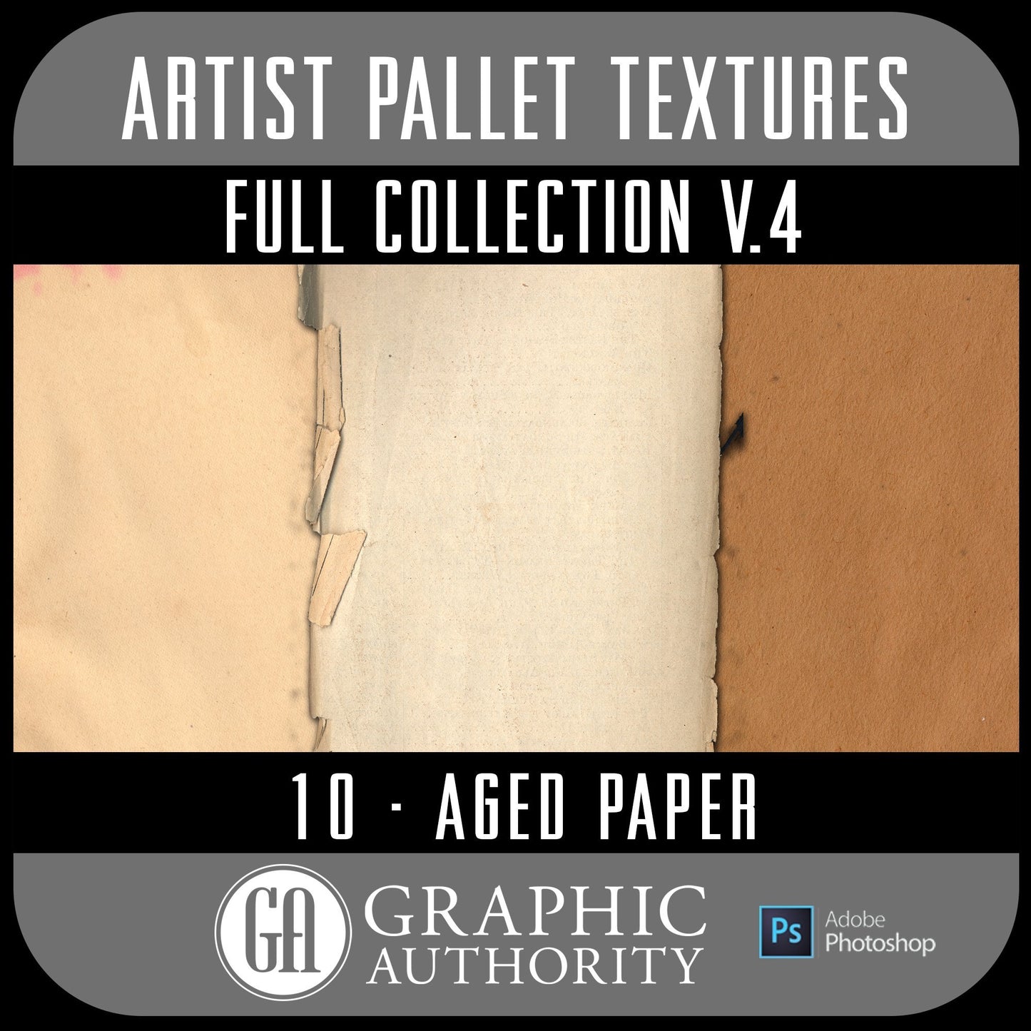 Artist Pallet - V.4 Aged Papers- Full Collection-Photoshop Template - Graphic Authority