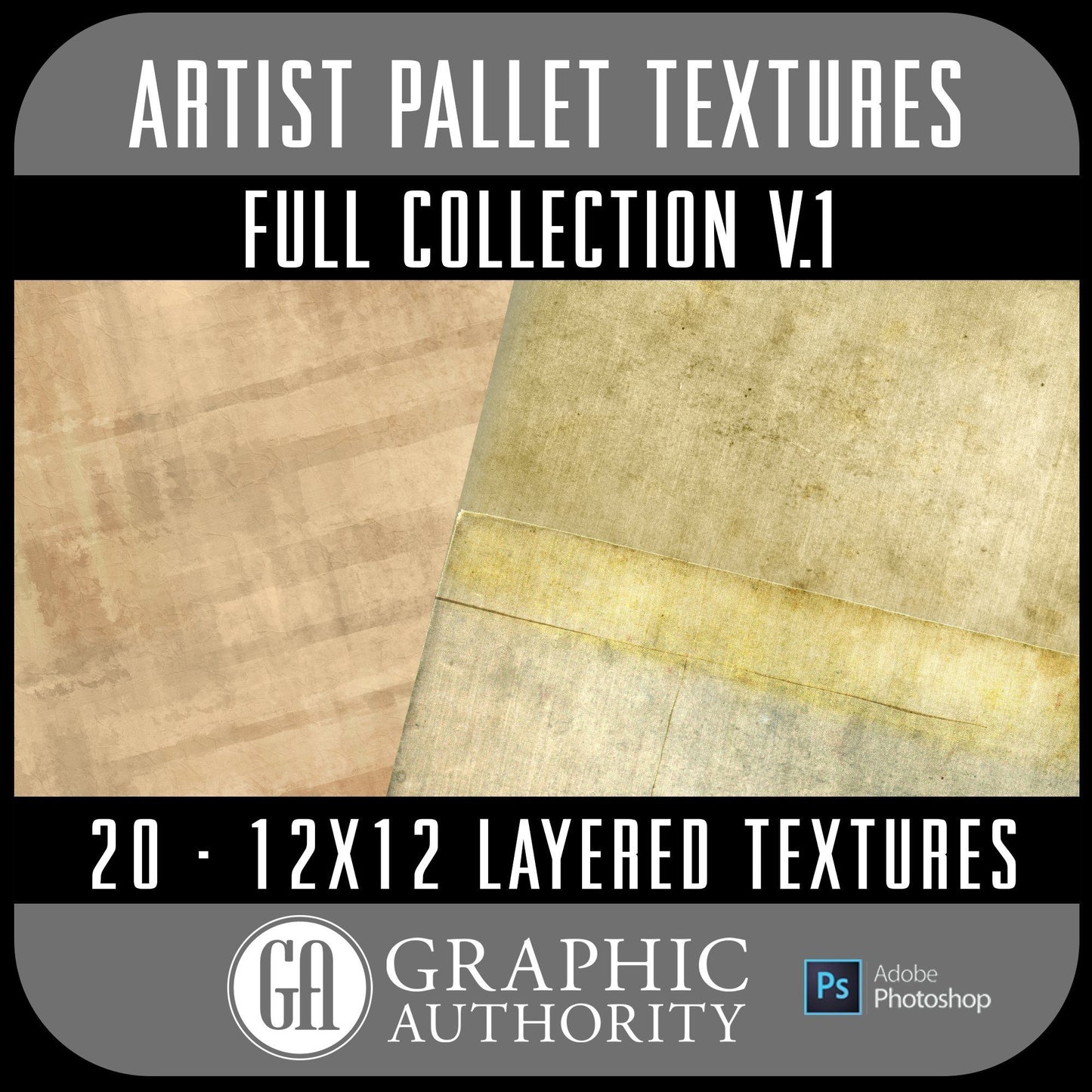 Artist Pallet - V.1 Layered Textures - Full Collection-Photoshop Template - Graphic Authority