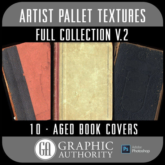 Artist Pallet - V.2 Aged Book Covers - Full Collection-Photoshop Template - Graphic Authority