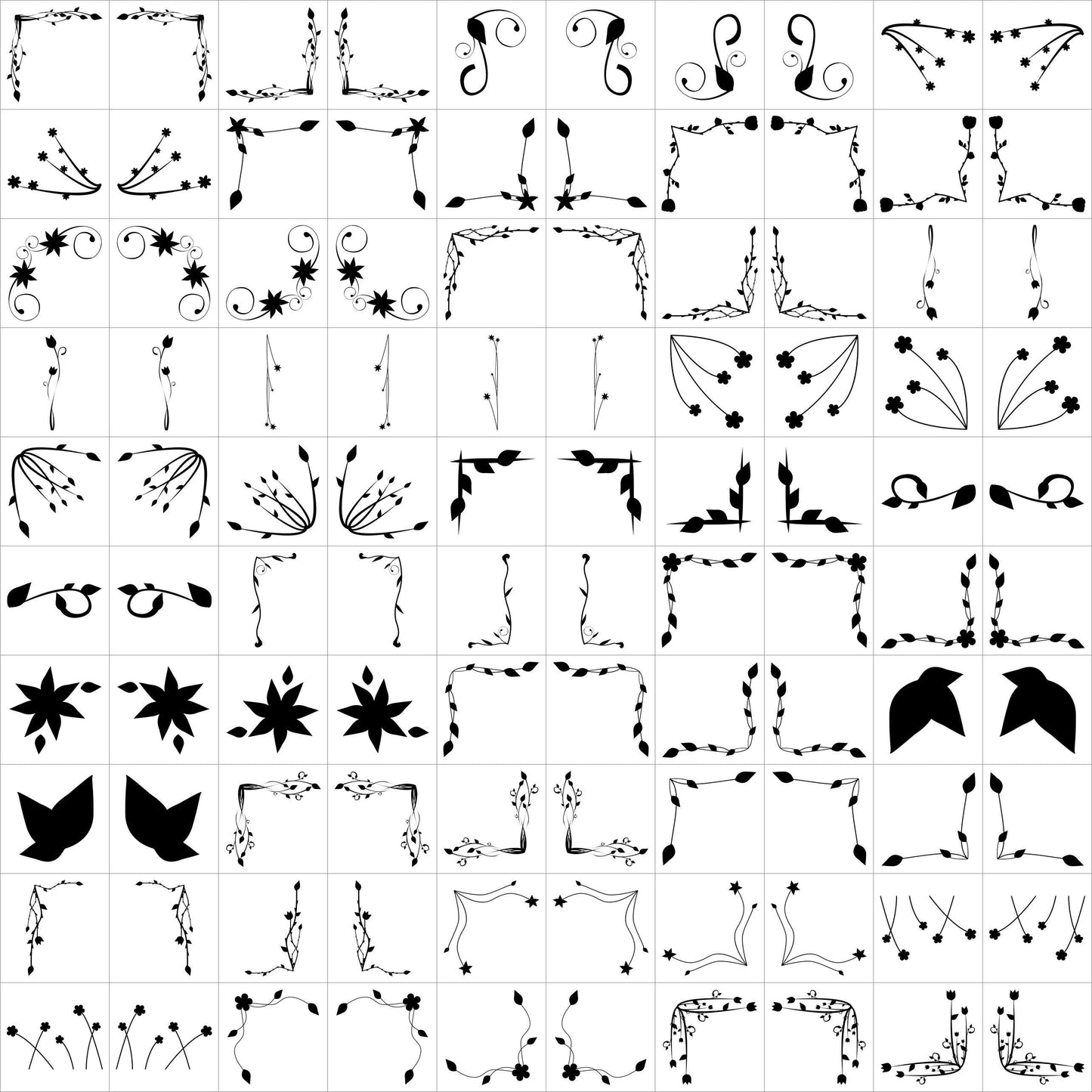 Artist Pallet - Corners 1 - Vector .CHS Photoshop Shapes-Photoshop Template - Graphic Authority