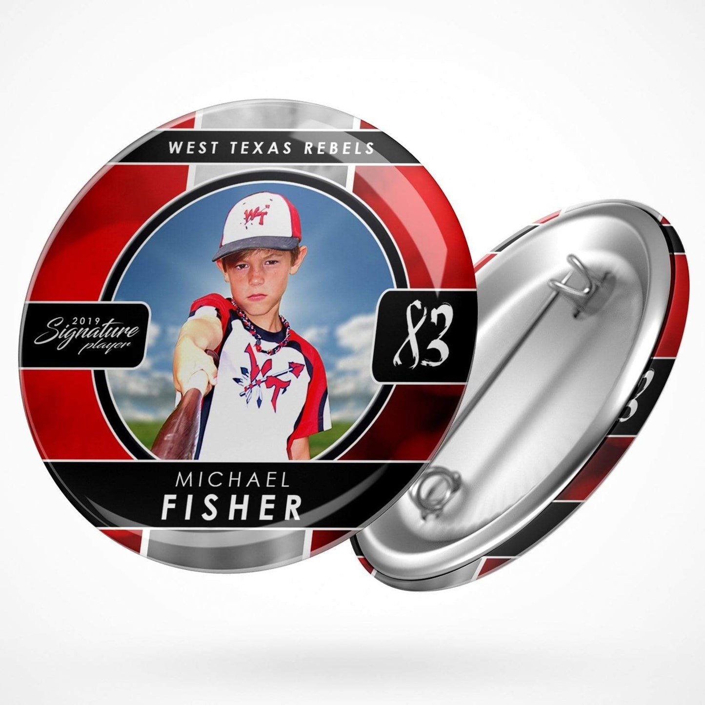 Signature Player - Baseball - V1 - Drop In Button Template-Photoshop Template - Photo Solutions