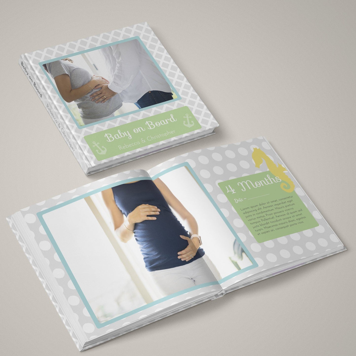 Baby On Board - 12x24 - Album Spreads-Photoshop Template - Graphic Authority