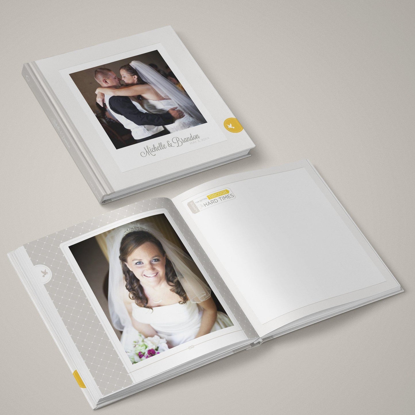 Best Wishes Black & White - 12x24 - Album Spreads-Photoshop Template - Graphic Authority