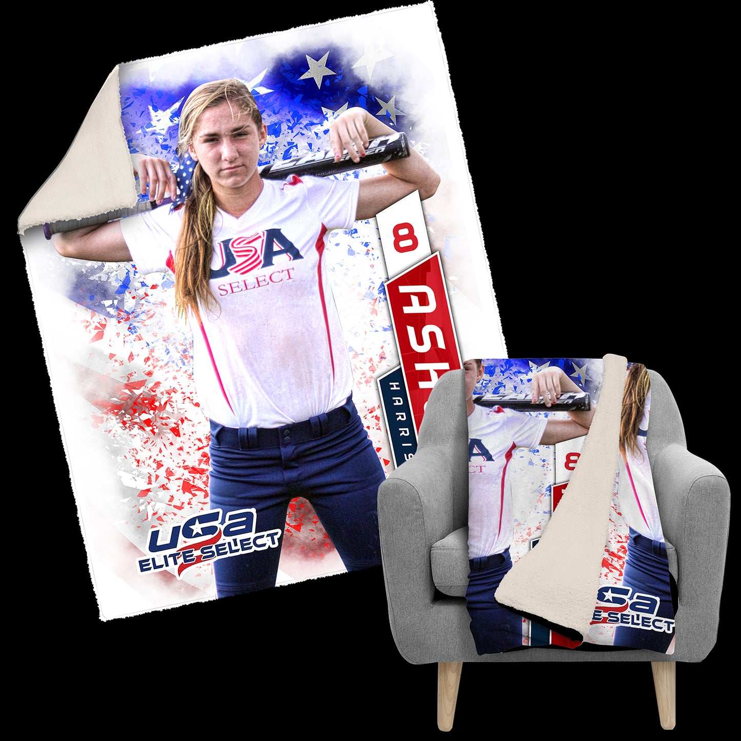 Patriot - Cinema Series - 50"x60" Blanket Template-Photoshop Template - PSMGraphix