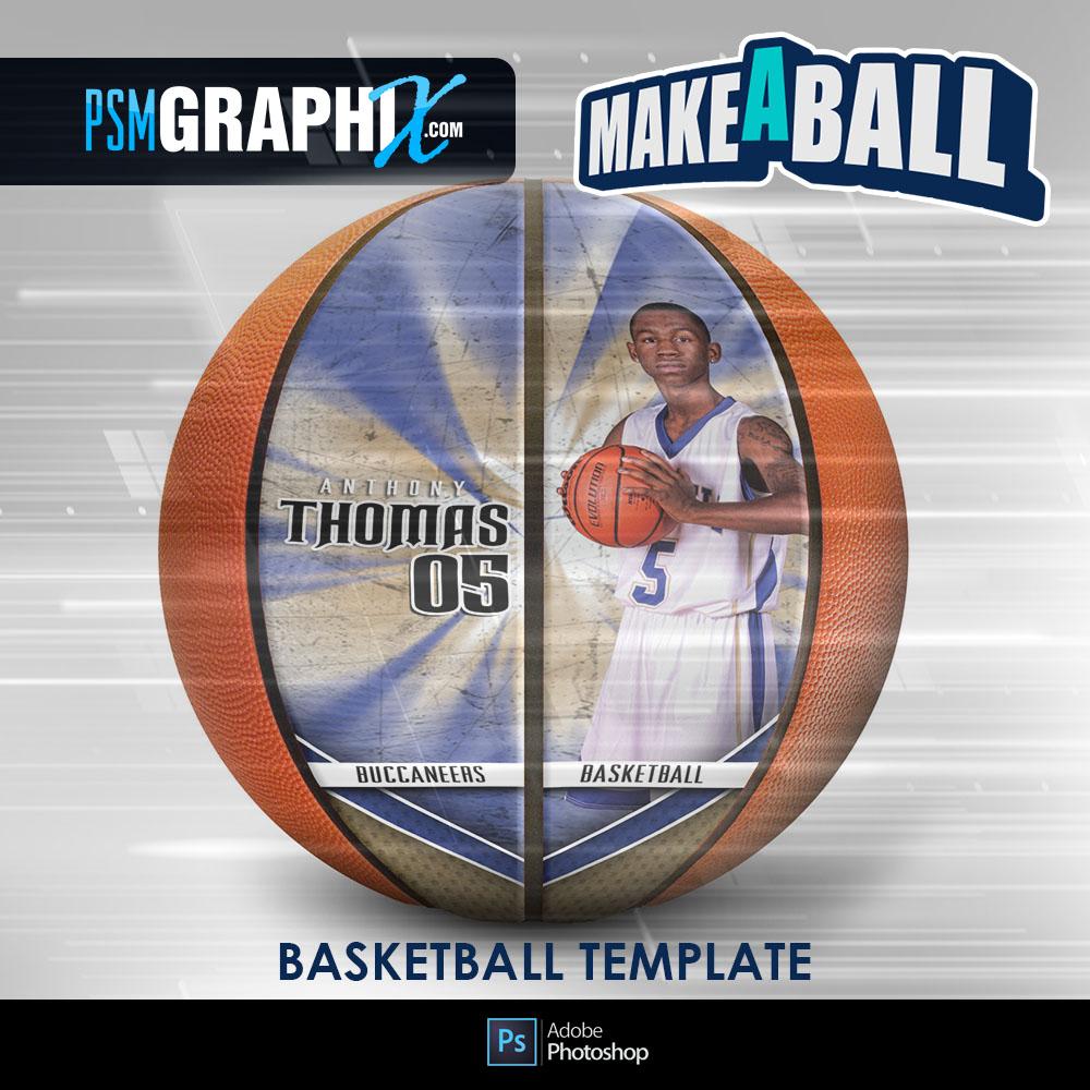 Buccaneer - V.1 - Basketball (Full Size) - Make-A-Ball Photoshop Template-Photoshop Template - PSMGraphix