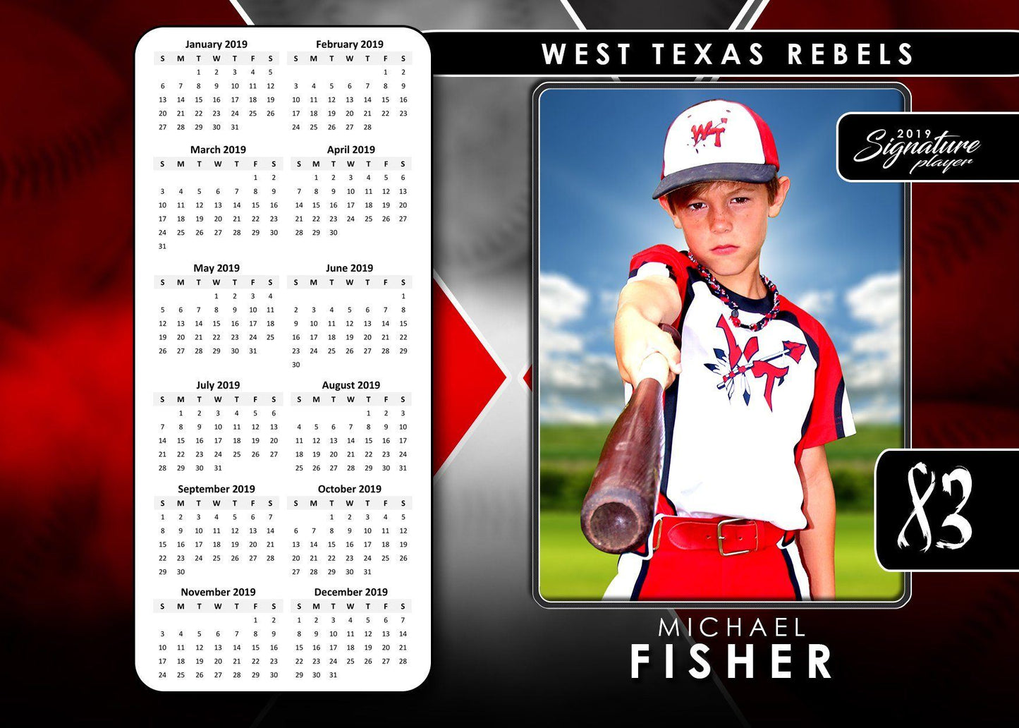 Signature Player - Baseball - V2 - T&I Drop-In Collection-Photoshop Template - Photo Solutions