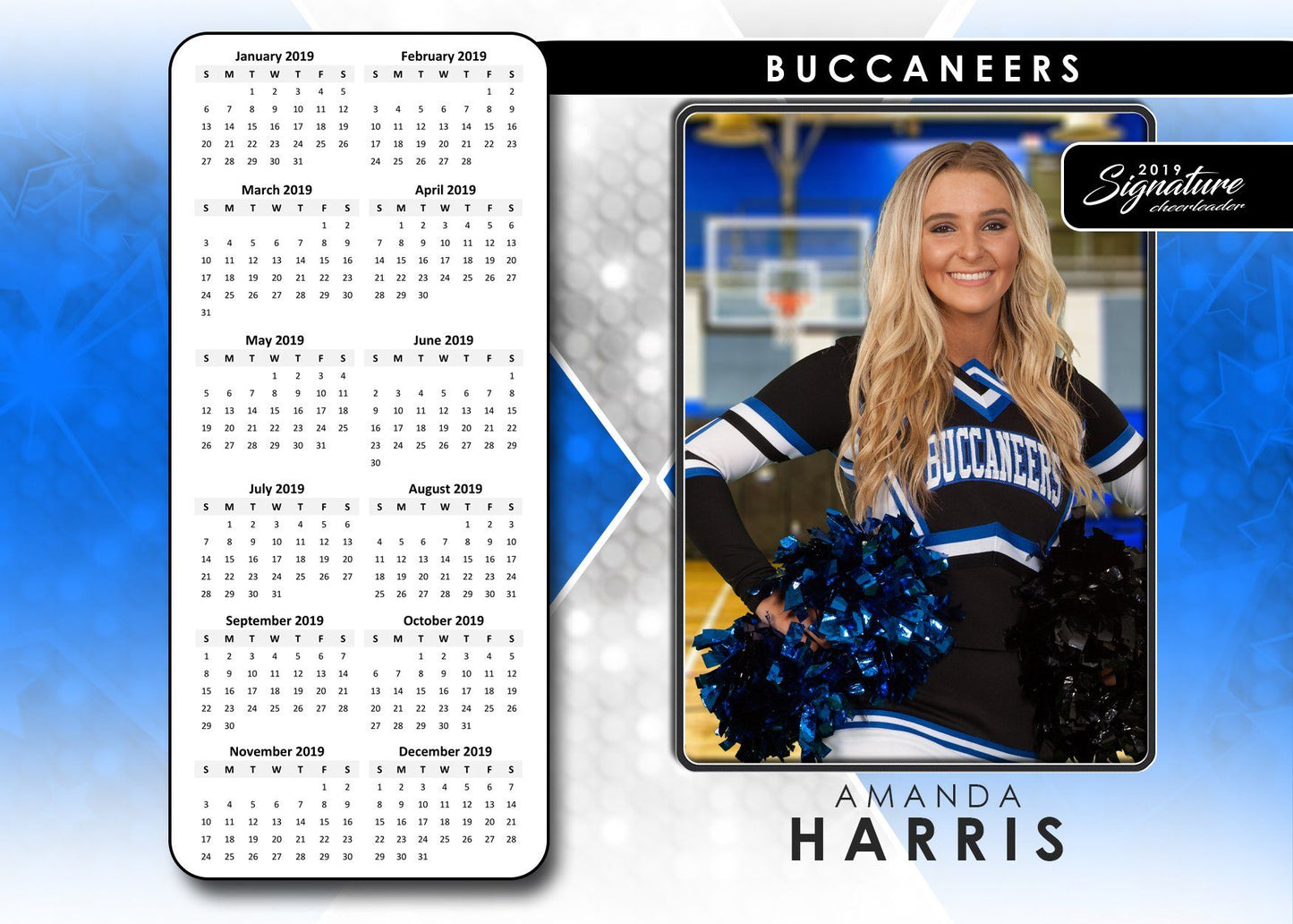 Signature Player - Cheer - V2 - T&I Drop-In Collection-Photoshop Template - Photo Solutions