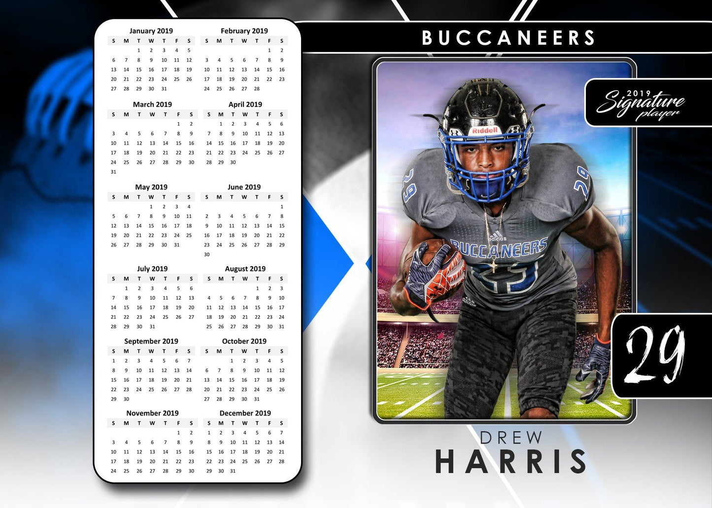 Signature Player - Football - V2 - T&I Drop-In Collection-Photoshop Template - Photo Solutions