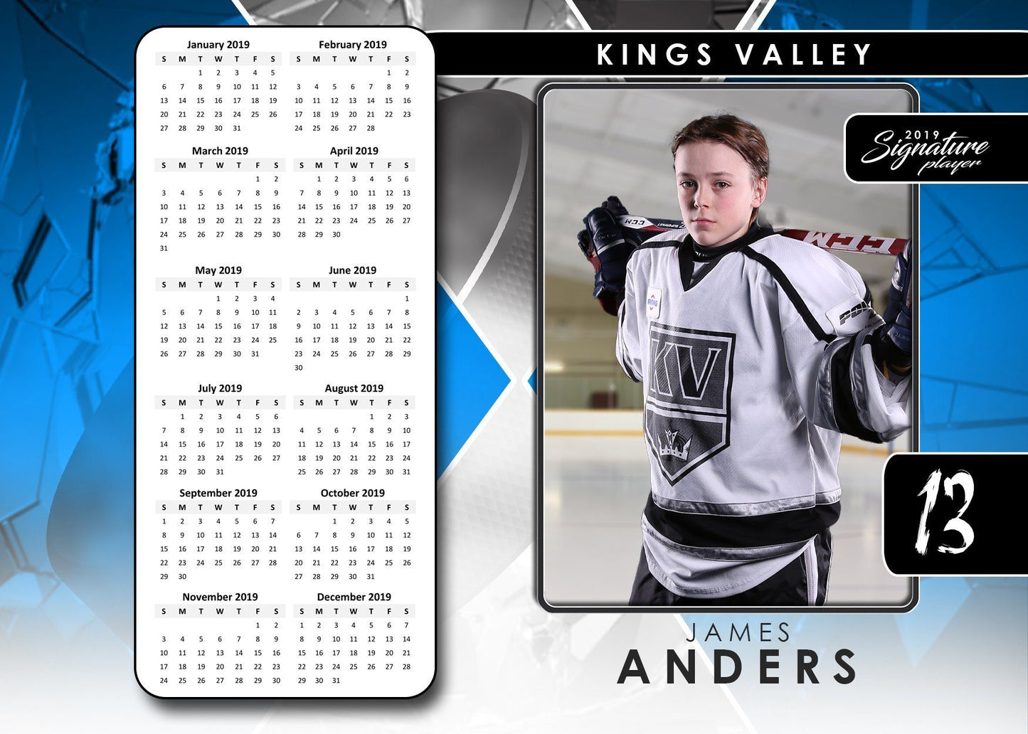 Signature Player - Hockey - V2 - T&I Drop-In Collection-Photoshop Template - Photo Solutions