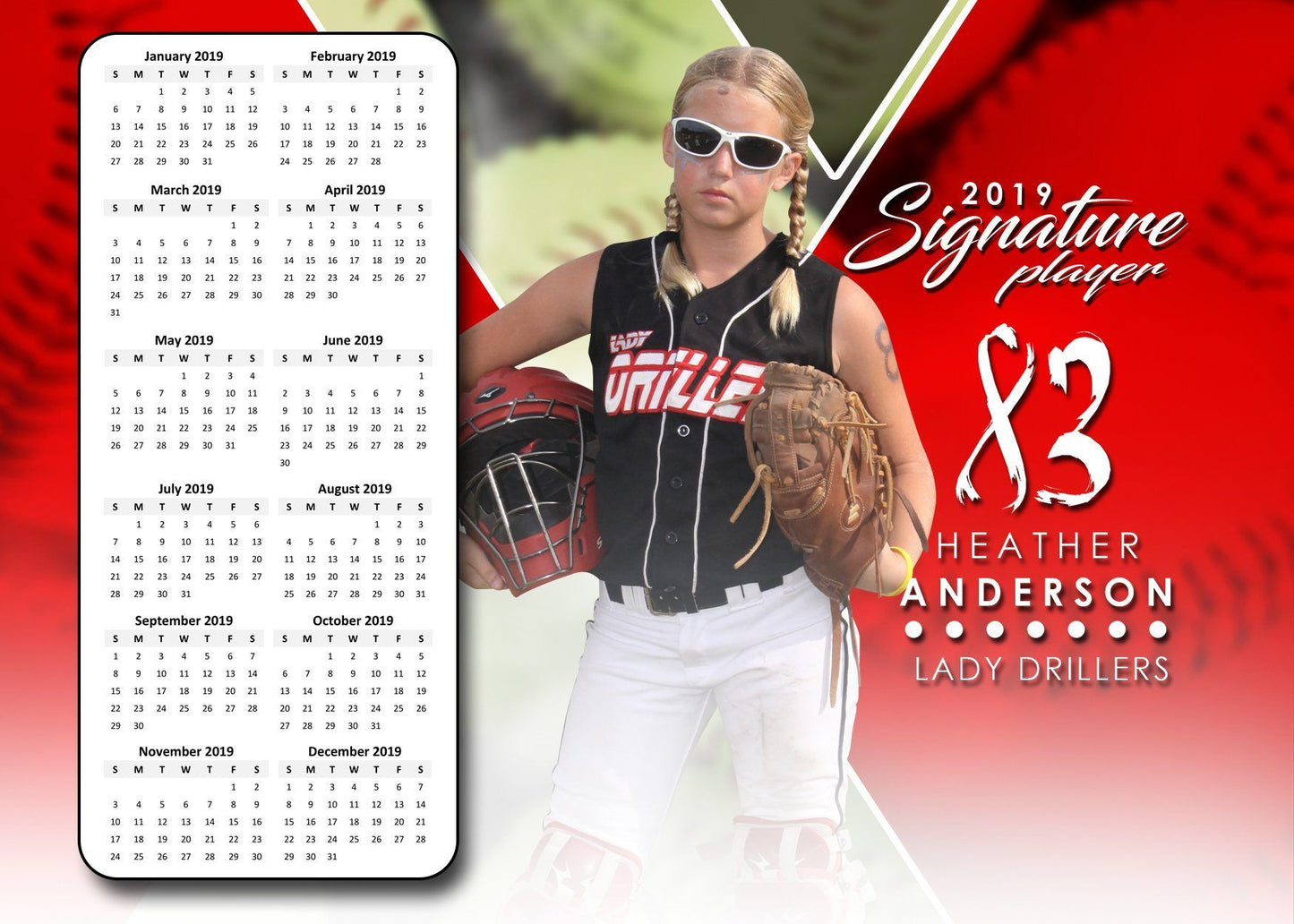 Signature Player - Softball - V2 - T&I Extraction Collection-Photoshop Template - Photo Solutions