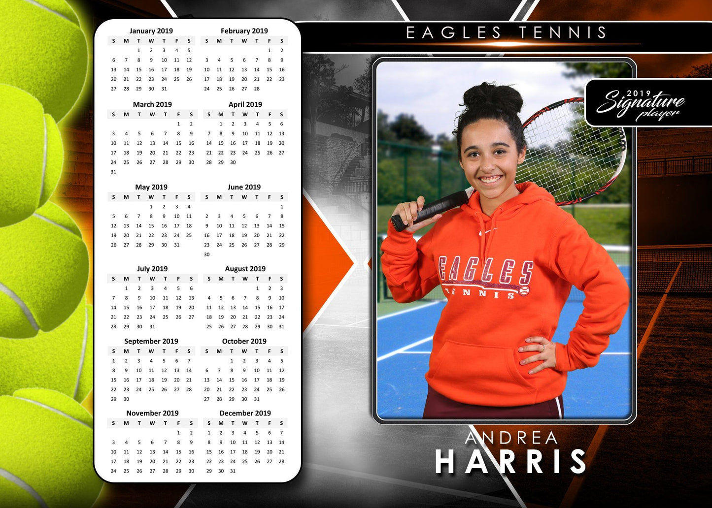 Signature Player - Tennis - V2 - T&I Drop-In Collection-Photoshop Template - Photo Solutions