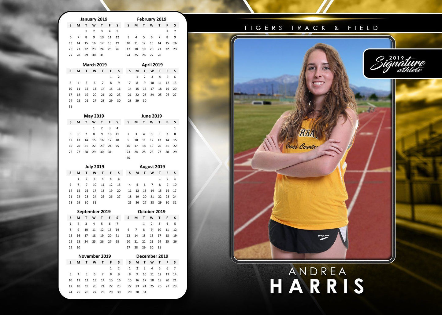 Signature Player - Track & Field - V2 - T&I Drop-In Collection-Photoshop Template - Photo Solutions
