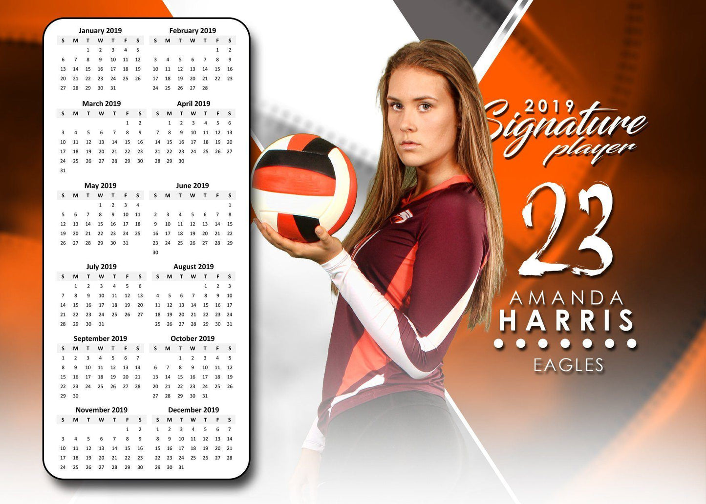 Signature Player - Volleyball - V2 - T&I Extraction Collection-Photoshop Template - Photo Solutions
