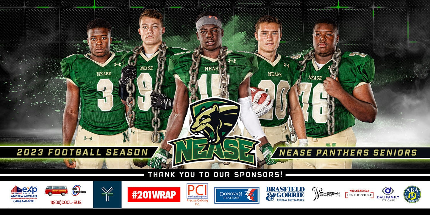 Carbon - Phoenix Series - 4'x8' Team Field Banner-Photoshop Template - PSMGraphix