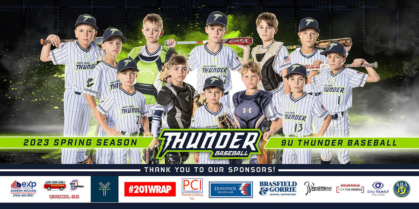 Carbon - Phoenix Series - 4'x8' Team Field Banner-Photoshop Template - PSMGraphix