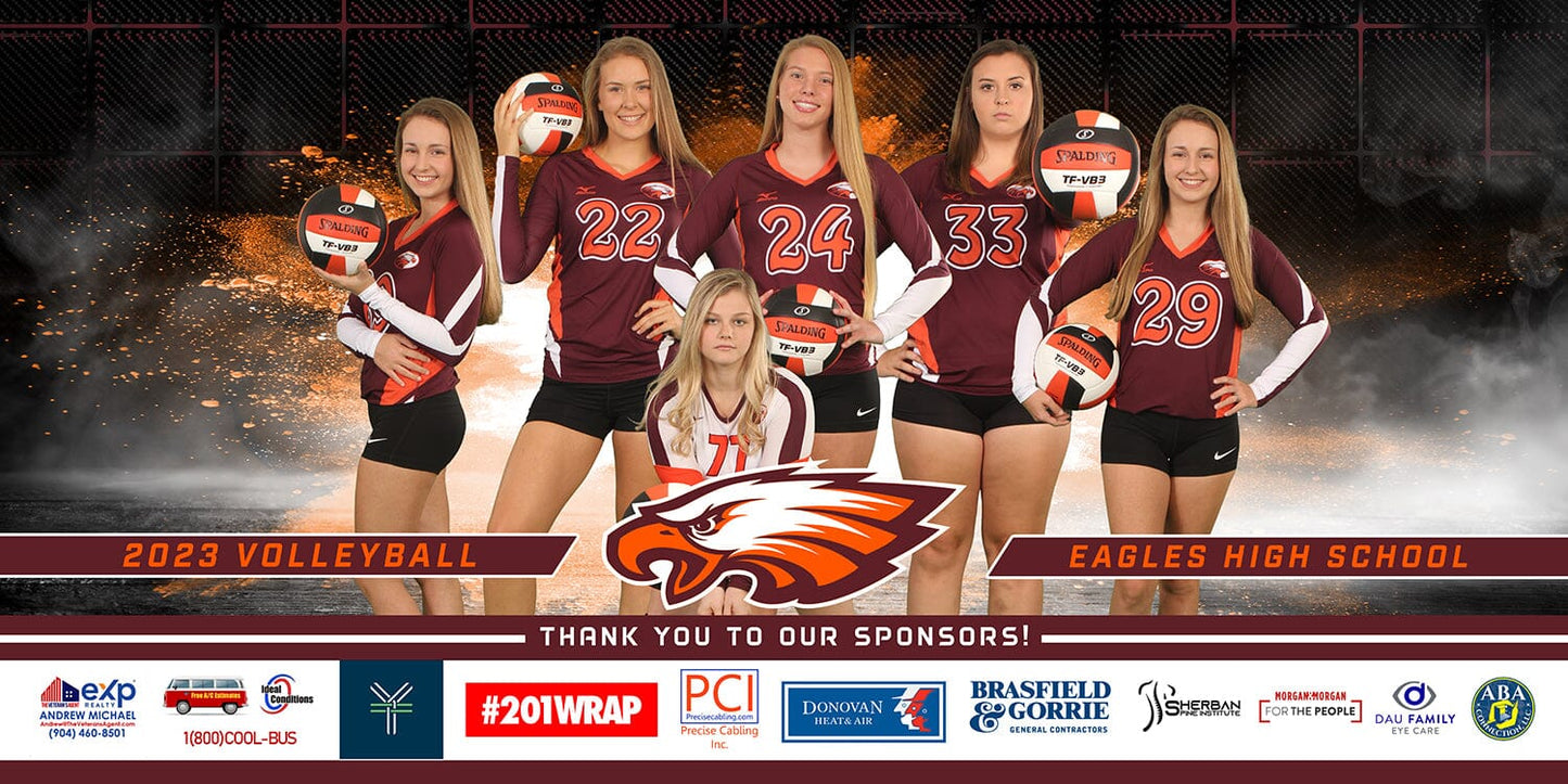 Carbon - Phoenix Series - 4'x8' Team Field Banner-Photoshop Template - PSMGraphix