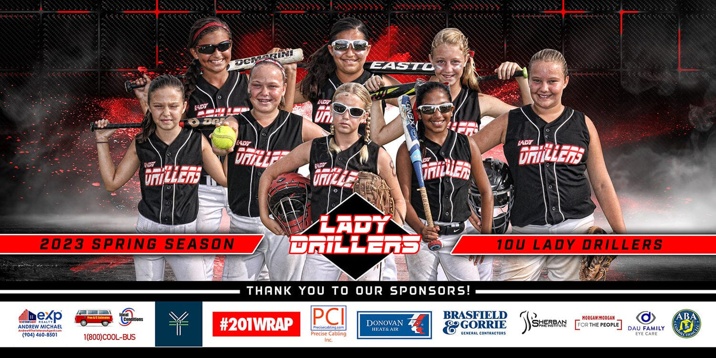 Carbon - Phoenix Series - 4'x8' Team Field Banner-Photoshop Template - PSMGraphix