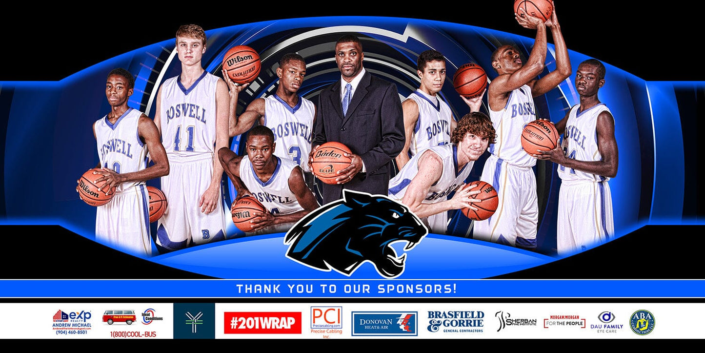 CHROME - Phoenix Series - 4'x8' Team Field Banner-Photoshop Template - PSMGraphix