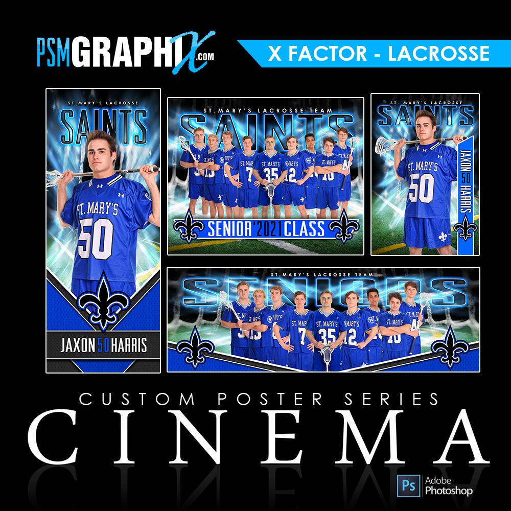 01 - Full Set - X-Factor - Lacrosse Collection-Photoshop Template - PSMGraphix