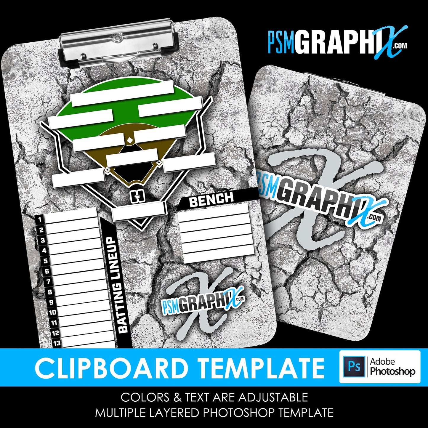 Cinema Series - Concrete Clipboard - Photoshop Template-Photoshop Template - PSMGraphix