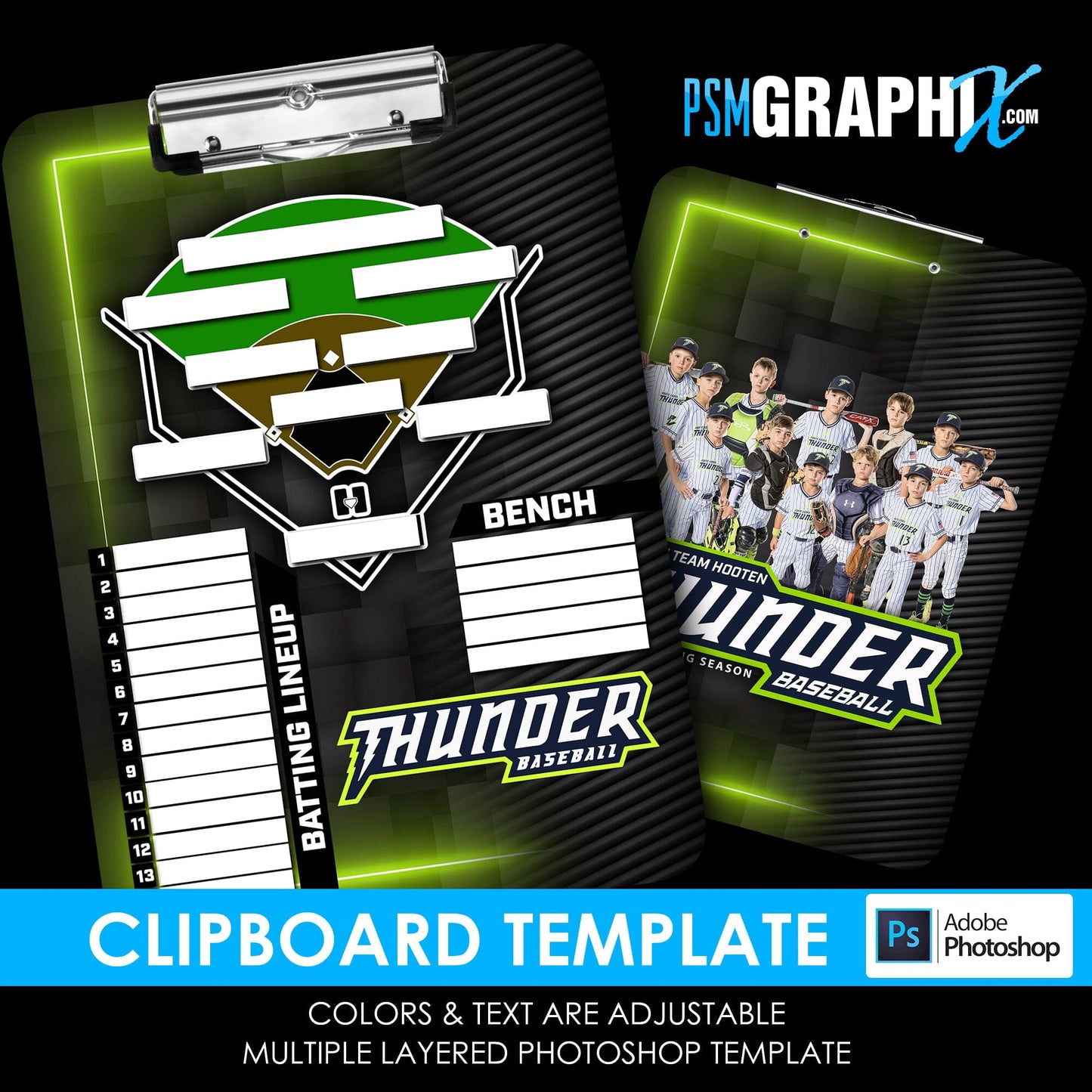 Cinema Series - Neon Lights Clipboard - Photoshop Template-Photoshop Template - PSMGraphix