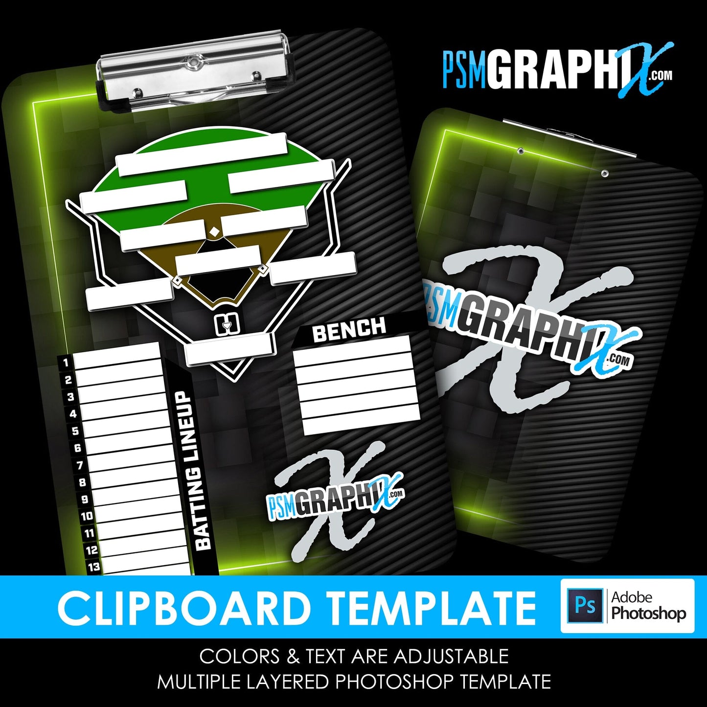 Cinema Series - Neon Lights Clipboard - Photoshop Template-Photoshop Template - PSMGraphix