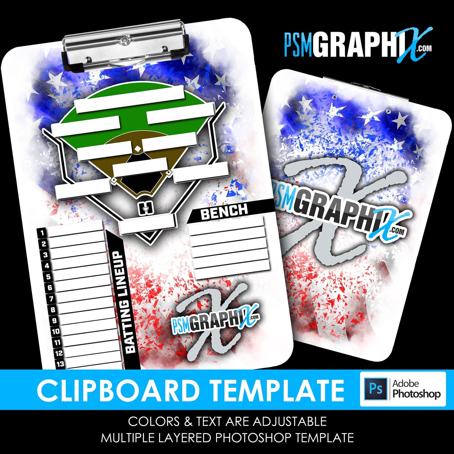 Cinema Series - Patriot Clipboard - Photoshop Template-Photoshop Template - PSMGraphix