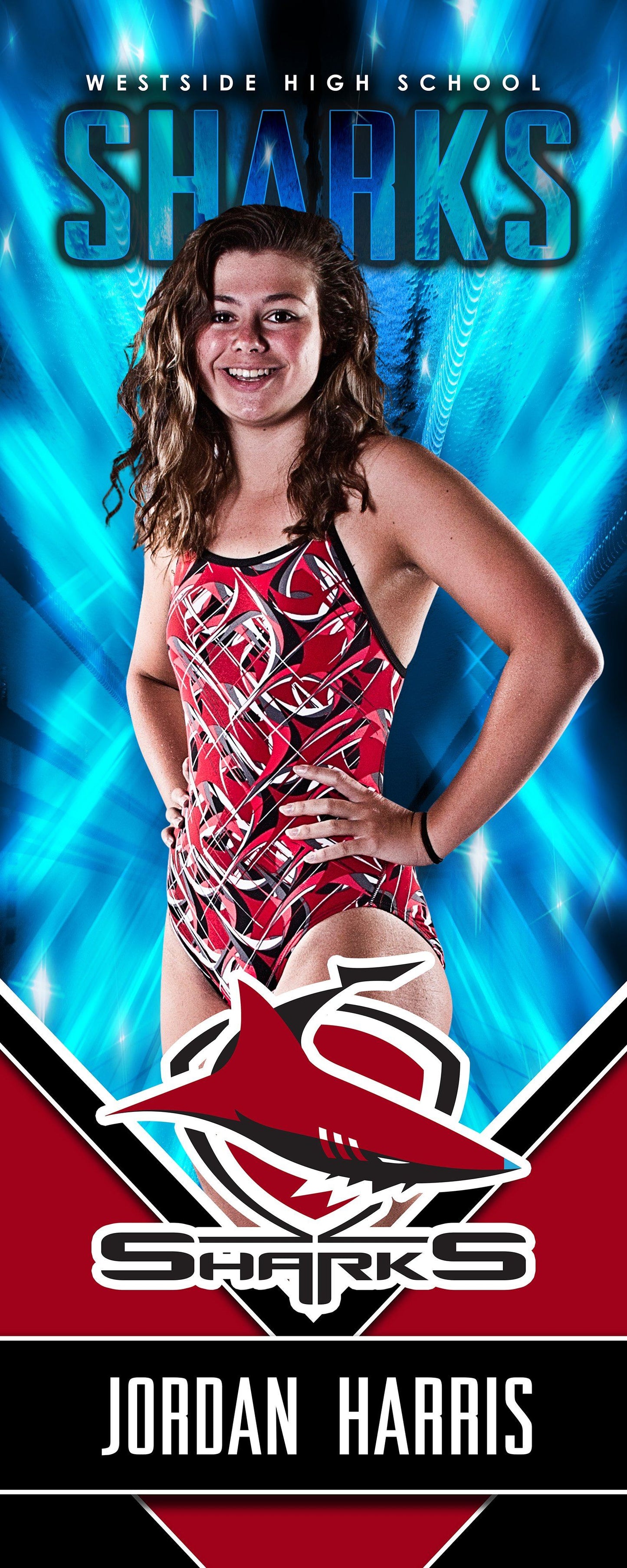 X Factor Swimming - Cinema Series - Player Wall/Locker Banner & Poster Template-Photoshop Template - PSMGraphix