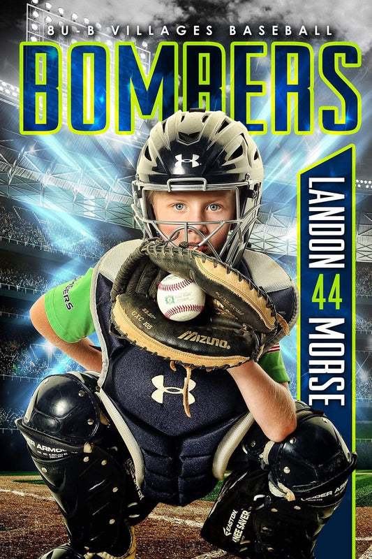 X Factor Baseball/Softball - Cinema Series - Poster/Banner Template-Photoshop Template - PSMGraphix