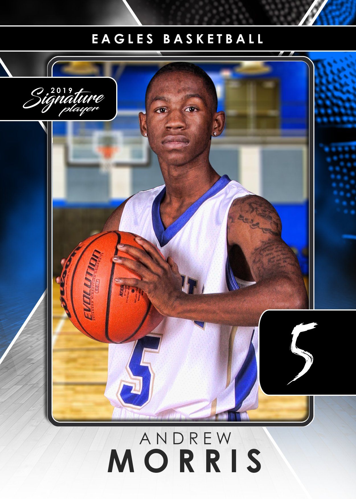 Signature Player - Basketball - V2 - T&I Drop-In Collection-Photoshop Template - Photo Solutions