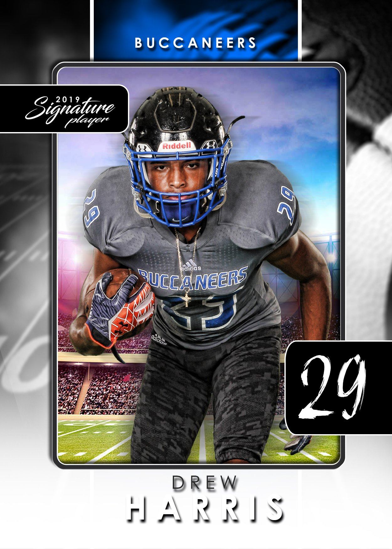 Signature Player - Football - V1 - T&I Drop-In Collection-Photoshop Template - Photo Solutions