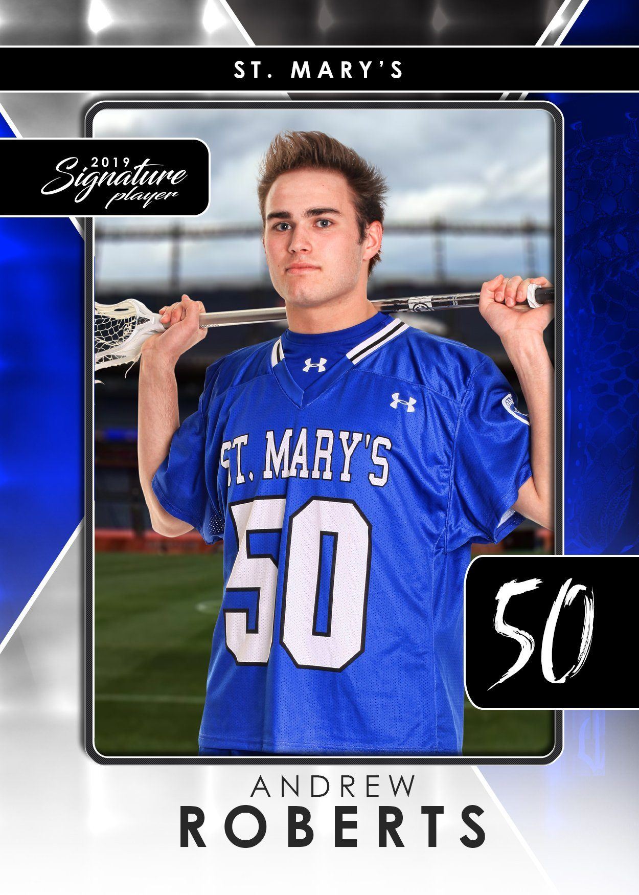 Signature Player - Lacrosse - V2 - T&I Drop-In Collection-Photoshop Template - Photo Solutions
