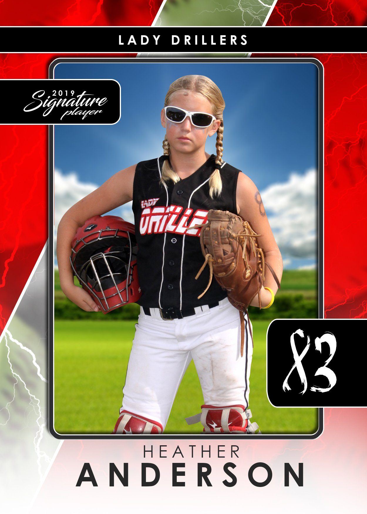 Signature Player - Softball - V3 - T&I Drop-In Collection-Photoshop Template - Photo Solutions