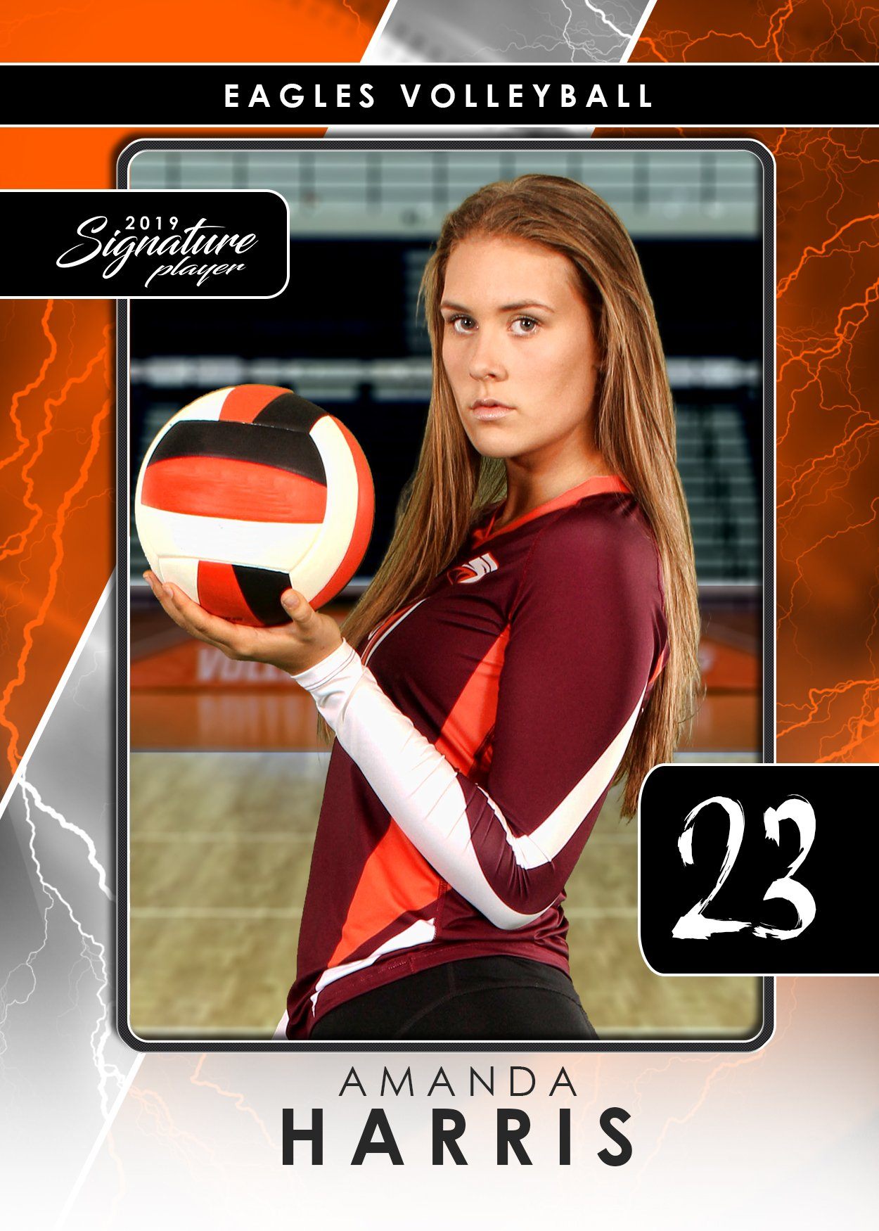 Signature Player - Volleyball - V3 - T&I Drop-In Collection-Photoshop Template - Photo Solutions