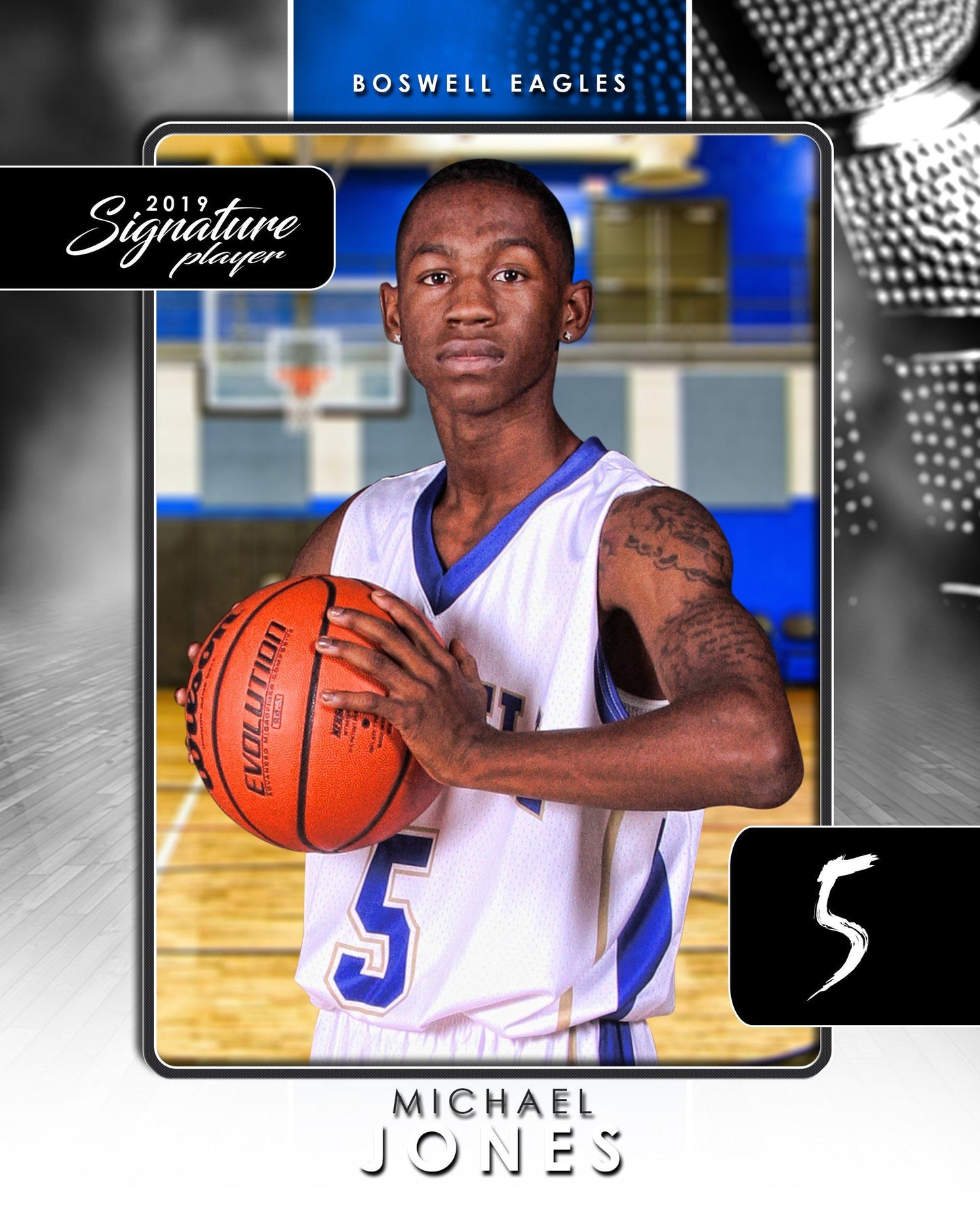Signature Player - Basketball - V1 - T&I Drop-In Collection-Photoshop Template - Photo Solutions