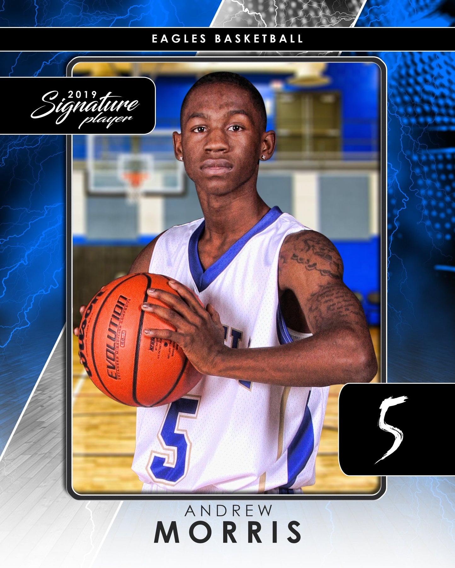 Signature Player - Basketball - V3 - T&I Drop-In Collection-Photoshop Template - Photo Solutions