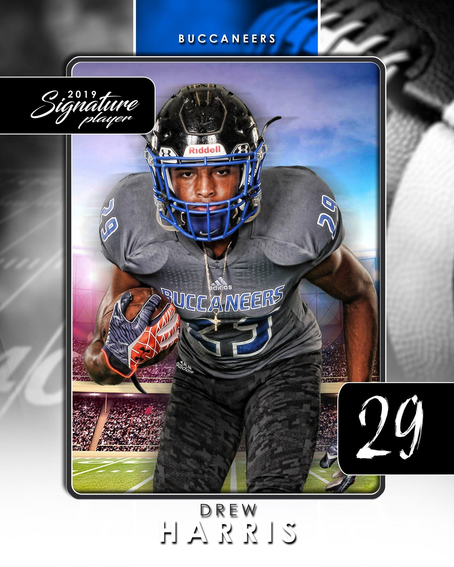 Signature Player - Football - V1 - T&I Drop-In Collection-Photoshop Template - Photo Solutions
