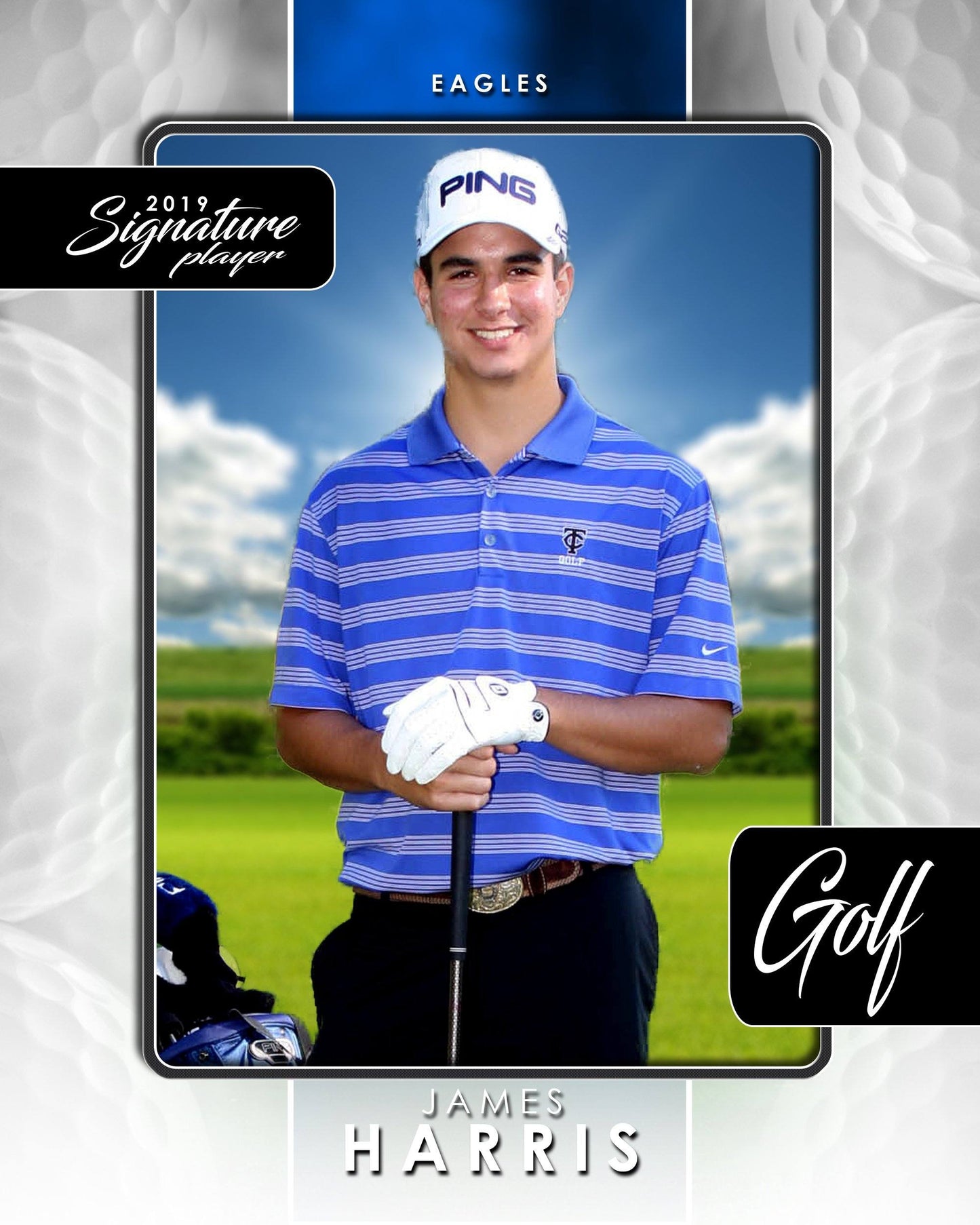 Signature Player - Golf - V1 - T&I Drop-In Collection-Photoshop Template - Photo Solutions