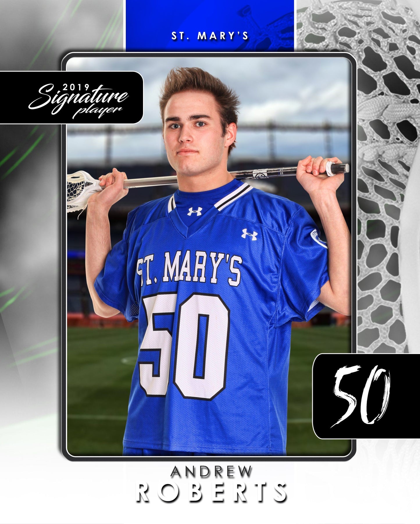 Signature Player - Lacrosse - V1 - T&I Drop-In Collection-Photoshop Template - Photo Solutions